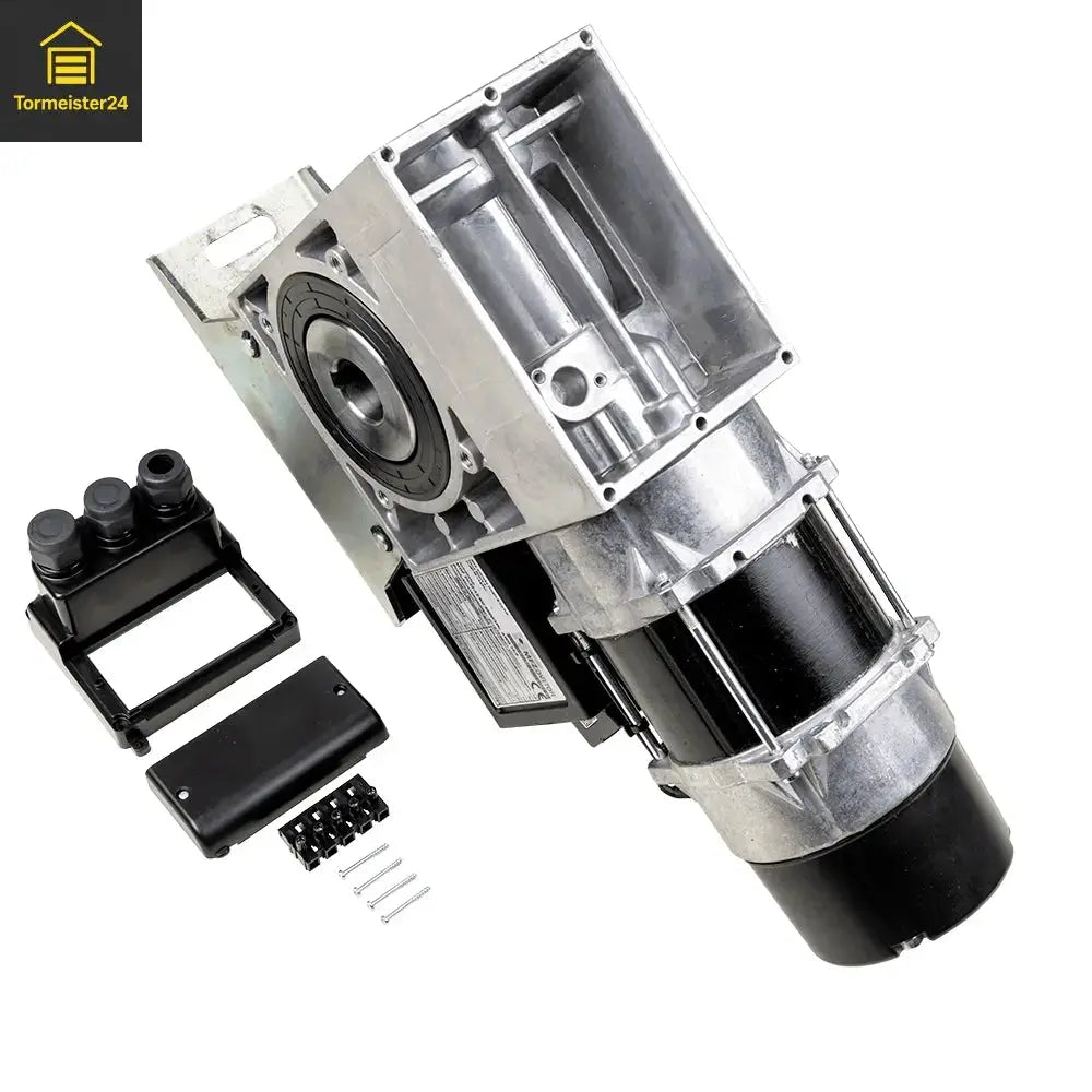 Industrie-Rolltorantrieb als Aufsteckantrieb für gewerbliches Rolltor mit GFA oder MFZ Motor, 250 Nm Drehmoment, DES oder NES Endschalter, Handkurbel-Notbedienung und passender Torsteuerung.