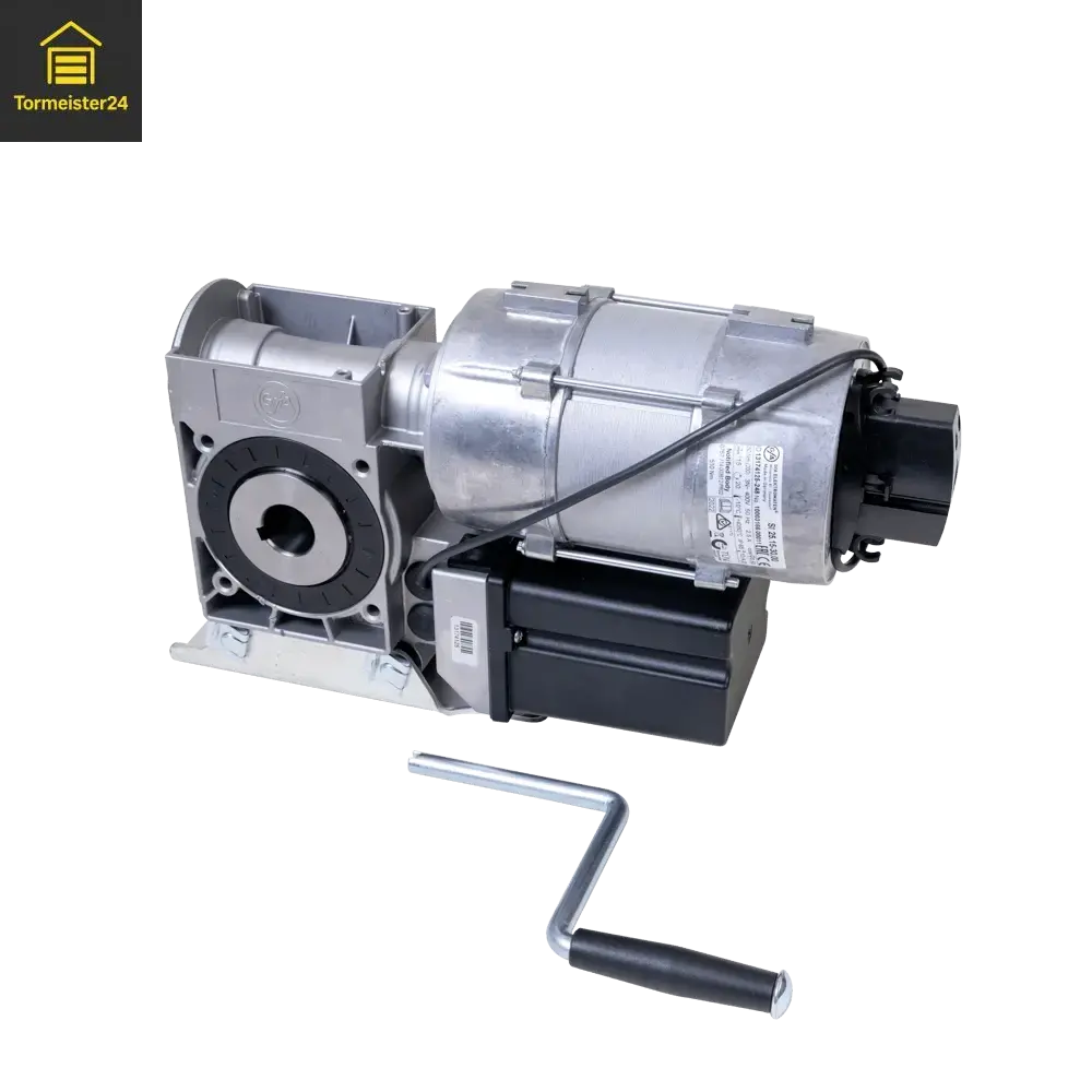 Moderner Industrietor-Antrieb an einem Hallen-Sektionaltor für zuverlässigen Betrieb, weniger Stillstand und saubere Modernisierung im Gewerbe.