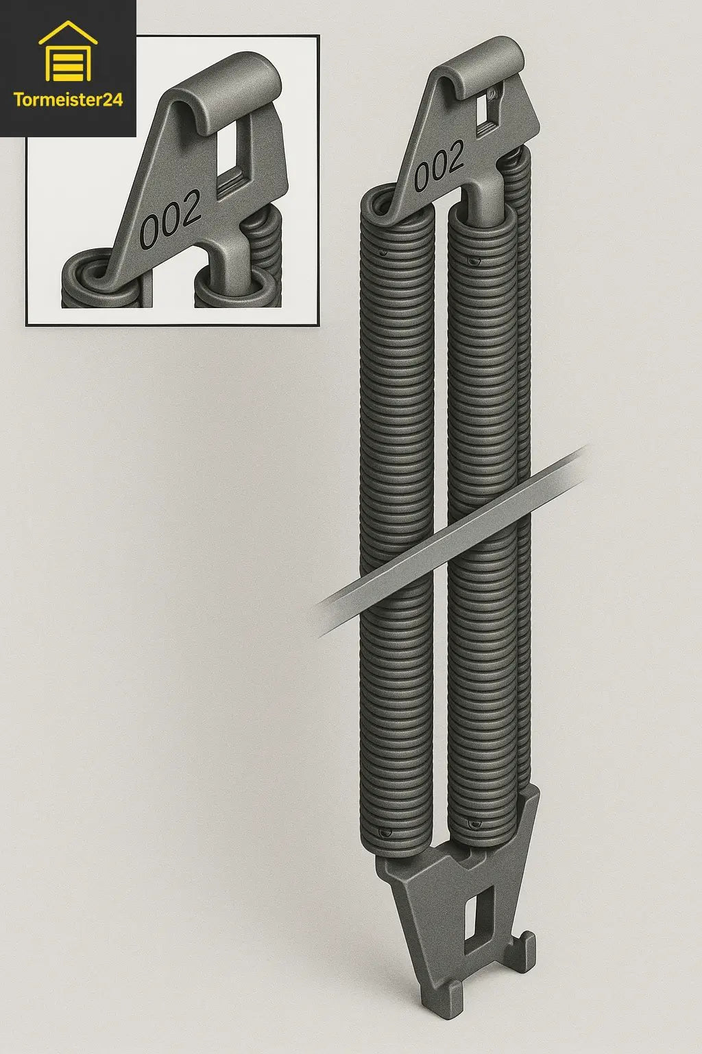 Hörmann Schwingtor in einer Garage mit gebrochener Zugfeder und passender Ersatzlösung durch Original Hörmann Federpaket 3-fach oder 4-fach für N80, F80 und EcoStar.