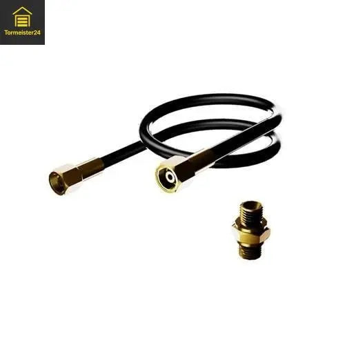 Undichter Hydraulikschlauch an einer Überladebrücke mit Ölverlust im Verladebereich, passendem M14- oder 1/4-BSP-Schlauchset und Adapter-Kit für sichere Instandsetzung der Laderampe.
