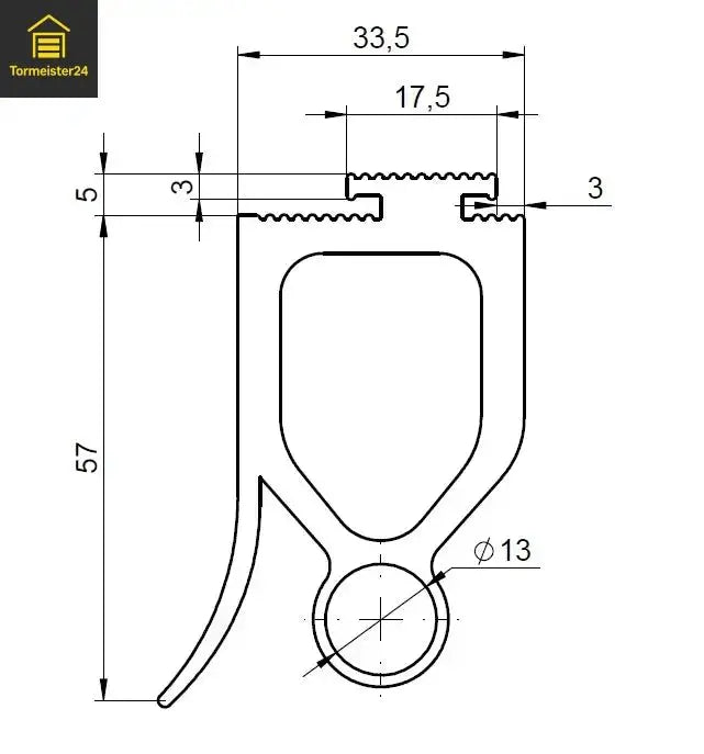 Elastomerprofil für Optische Sicherheitsleiste – 35 m Rolle