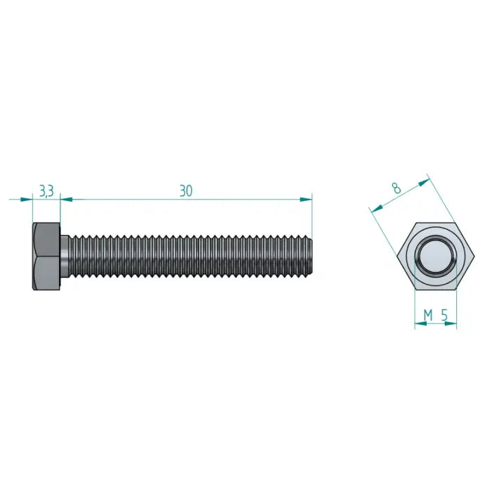 Zeskantbout M5 x 30 mm van roestvast staal Schweighöfer Tore