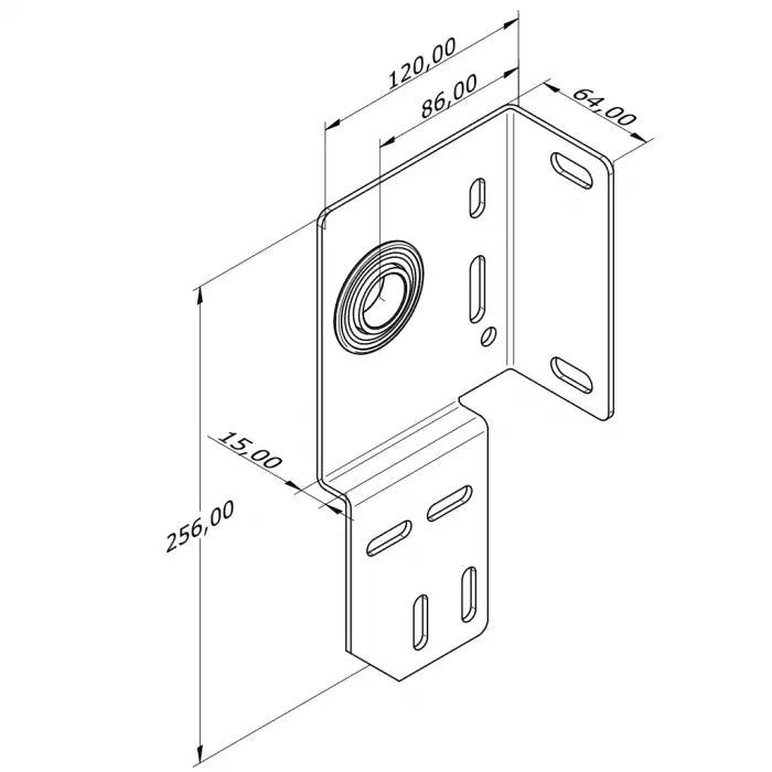 zijlagerconsole 86 mm/Z15/1" Links