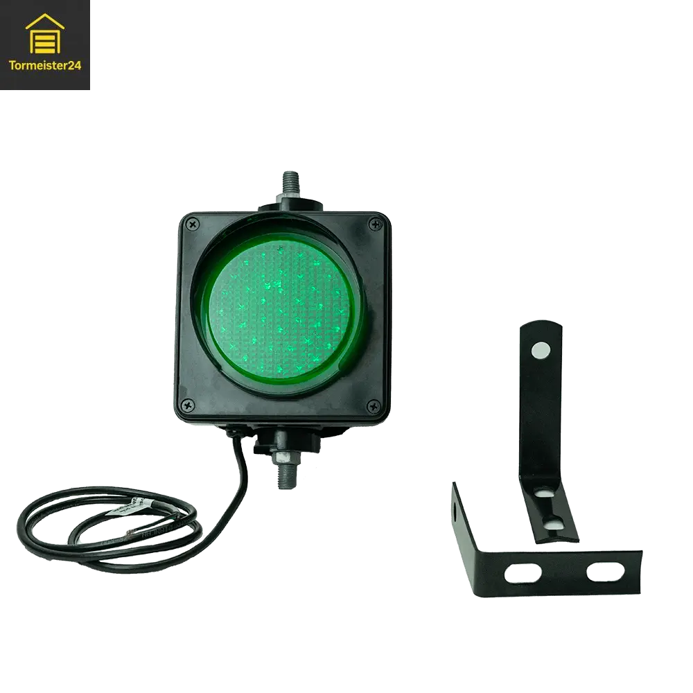 Rot‑Grün‑Durchfahrtsampel an Industrietor zur Verkehrsregelung