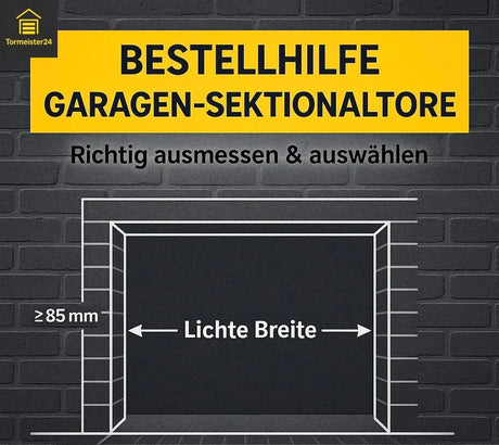 Skizze lichte Breite und lichte Höhe Garagentor Aufmaß