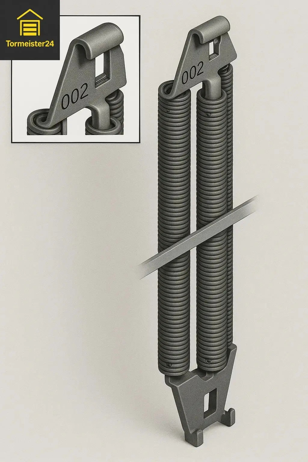 Hörmann Schwingtor in einer Garage mit gebrochener Zugfeder und passender Ersatzlösung durch Original Hörmann Federpaket 3-fach oder 4-fach für N80, F80 und EcoStar.