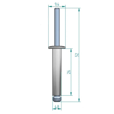 Blindniete 4,8 × 26 mm ALU/STAAL Schweighöfer poorten
