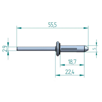 Blindniete 5,2 × 19,1 mm aluminium Schweighöfer poorten