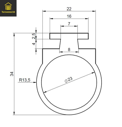 Gummiprofil voor Rolladen met 20 mm Kammer
