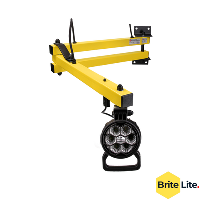 Brite Lite DS24 LED-docklamp met robuuste knikarm voor verlichting van laadruimtes van vrachtwagens en laadperrons