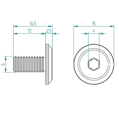 Flachkopf Innensechskantscraube M6x12mm EV voor Türschl 2745 Schweighöfer poorten