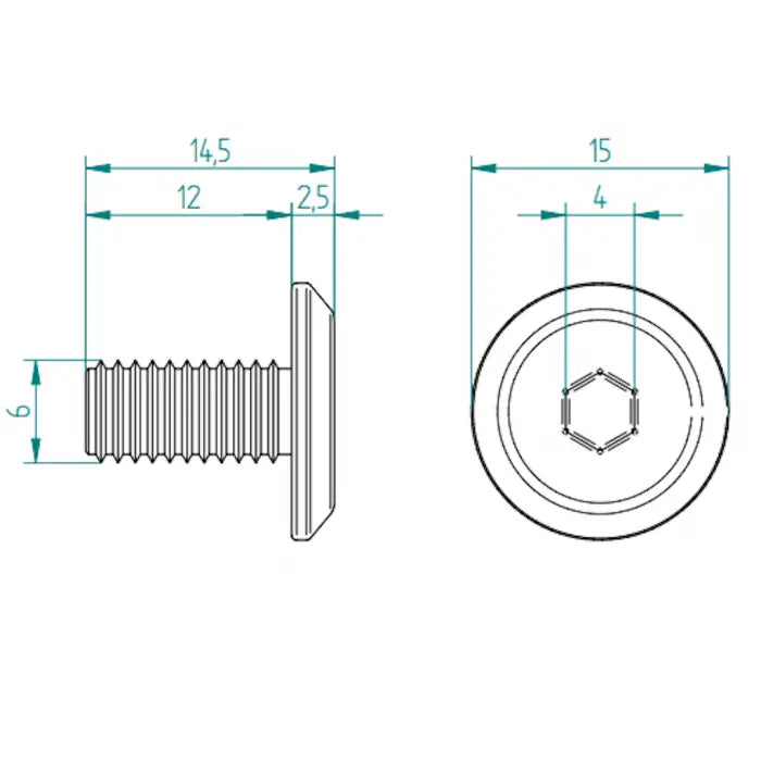 Flachkopf Innensechskantscraube M6x12mm EV voor Türschl 2745 Schweighöfer poorten