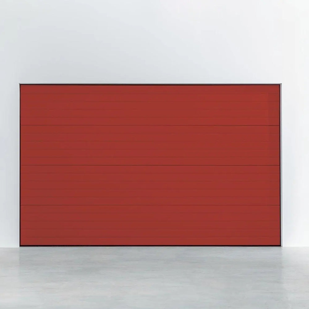 Garagentor Stucco Colore Feuerrot – kräftiger RAL 3000 Farbton mit strukturierter Oberfläche