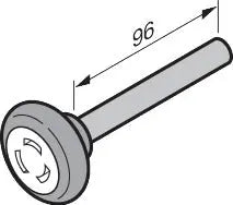 looprol, unten met 110 mm Achse, beslag Z, BZ Nutzlänge ab Rolle bis Ende = 95 mm