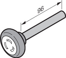looprol, unten met 110 mm Achse, beslag Z, BZ Nutzlänge ab Rolle bis Ende = 95 mm