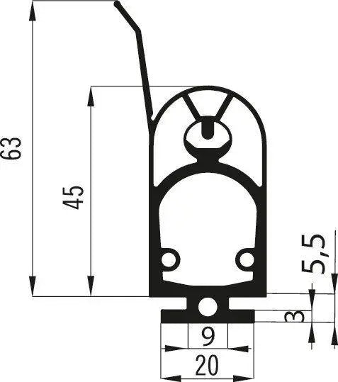 Marantec A-profiel 25.45 TTLa contactlijstprofiel 25x45 mm met afdichtlip, rol 30 m Marantec