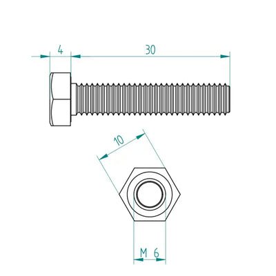 Sechskantbolzen M6 x 30 Schweighöfer poorten