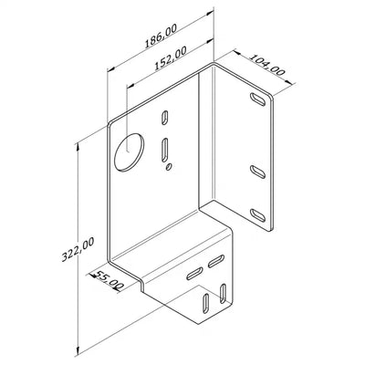zijlagerconsole 152 mm/Z55/Links zonder Lager Zeichnung
