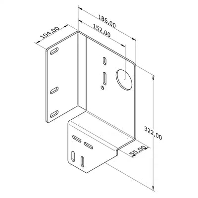 zijlagerconsole 152 mm/Z55/Rechts zonder Lager Zeichnung
