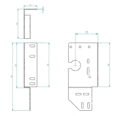 zijlagerconsole open 111 mm/Z25 Links Zeichnung