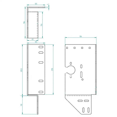 zijlagerconsole open 152 mm/Z15 Links