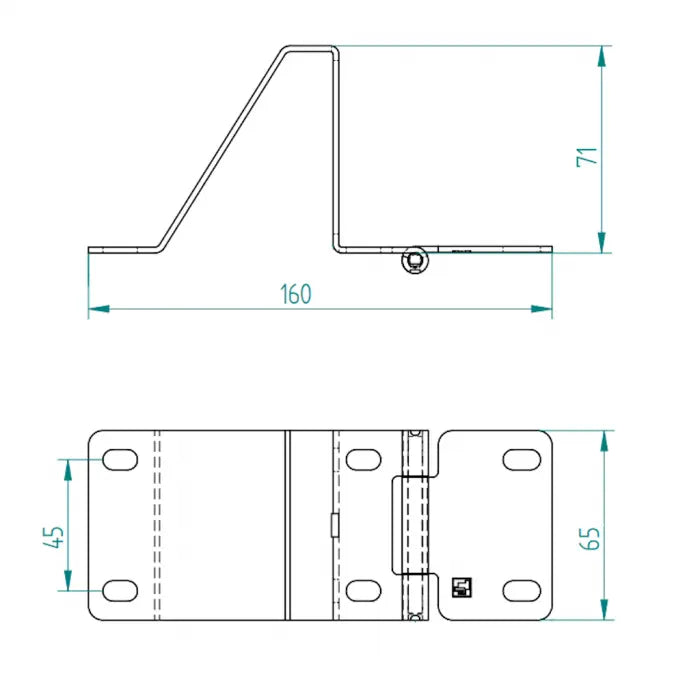 Hochwertiges Seitenscharnier 161x65x70mm Stahl