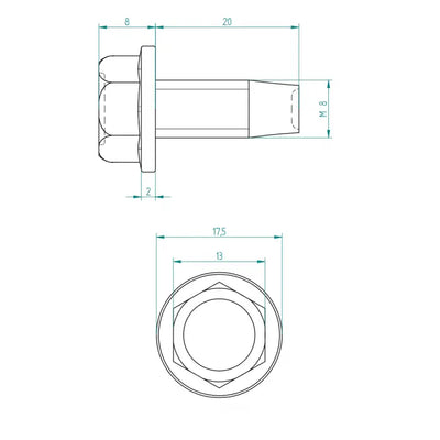 Selbstschneidende Schraube M8 x 20 Kopf 13 Schweighöfer poorten