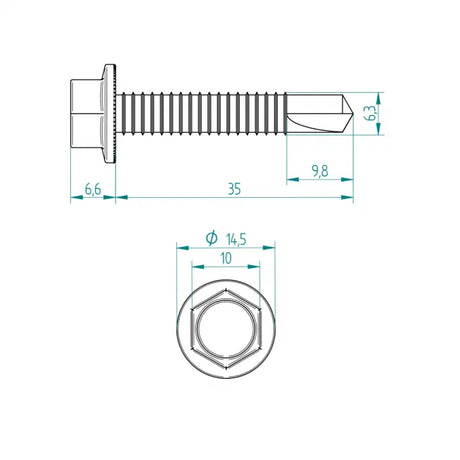 Bohrschraube 6.3 mm für Torbefestigung