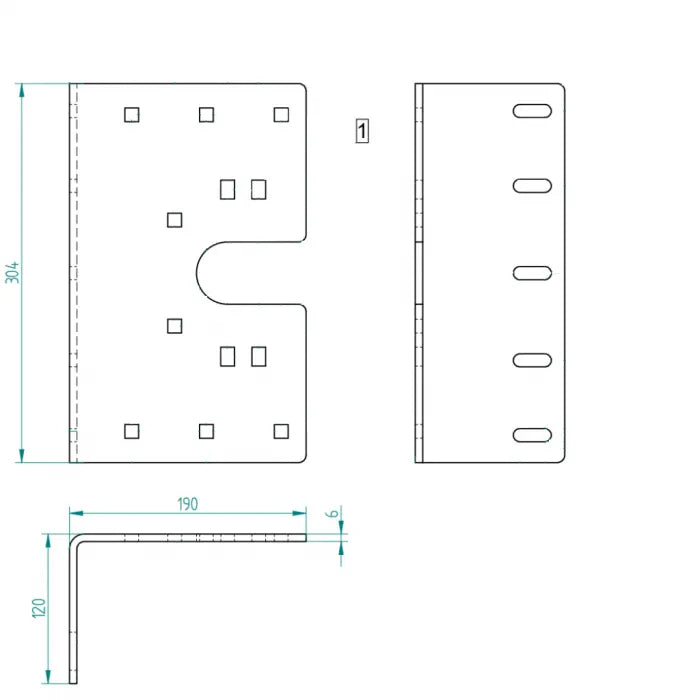 Sprint SeitenLagerkonsole 127 - 152 mm Zeichnung