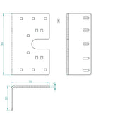 Sprint SeitenLagerkonsole 127 - 152 mm Zeichnung