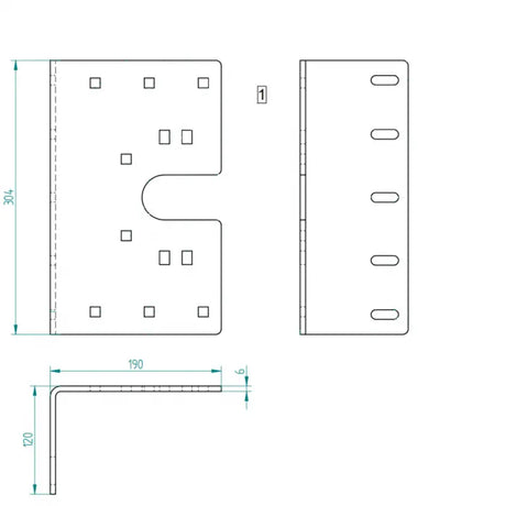 Sprint SeitenLagerkonsole 127 - 152 mm Zeichnung