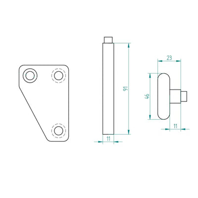 Tandem looprol kurz bodemconsole LPS200-250 Links