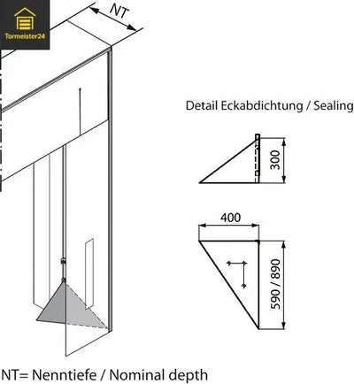 deurdockafdichting Eckkissen Dreieck 400x590 mm