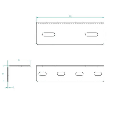 Winkel zijlagerconsole Rohr 3 mm Zeichnung