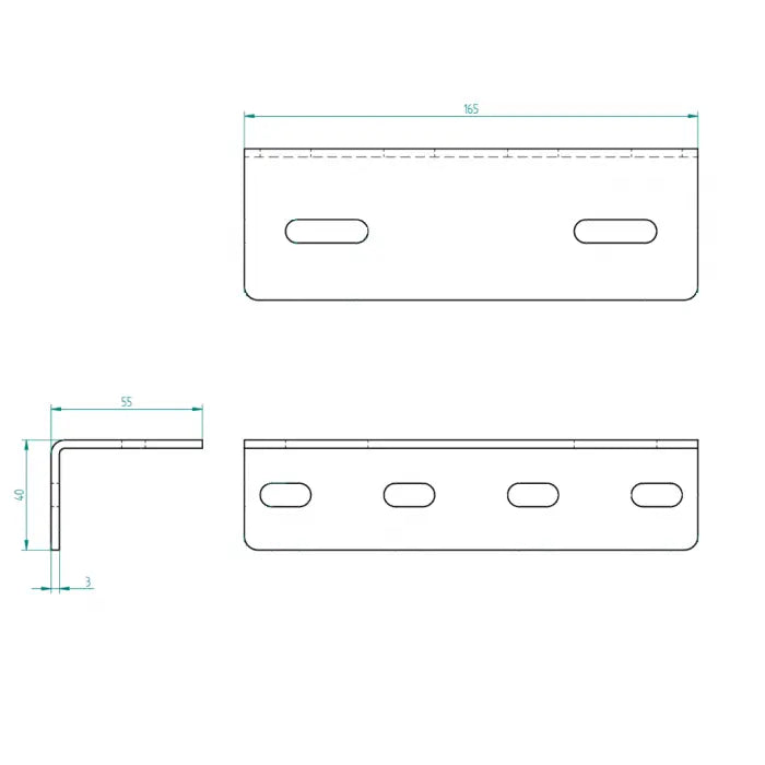 Winkel zijlagerconsole Rohr 3 mm Zeichnung